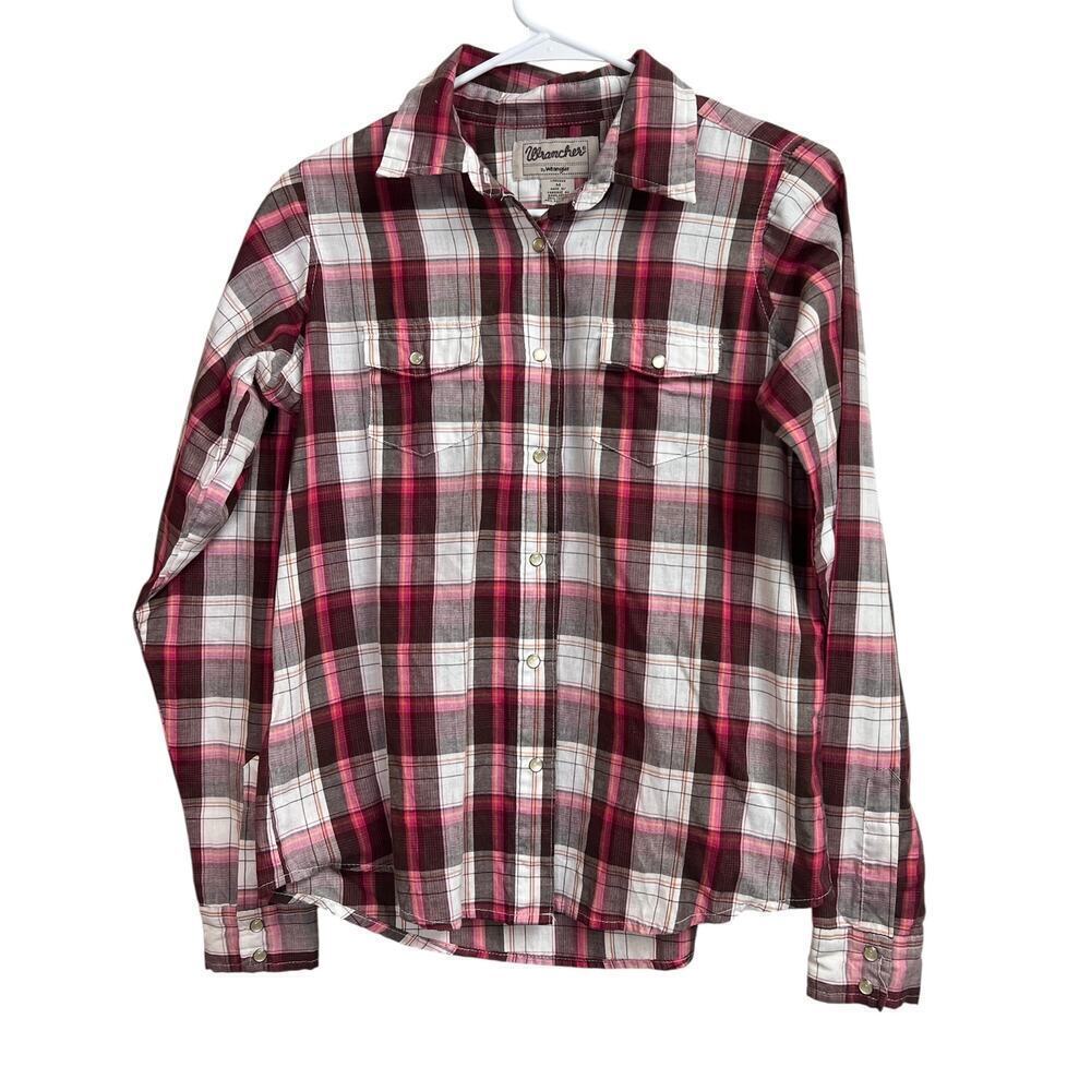 Wrancher by Wrangler Women's Pearl Snap Button Up Shirt Medium